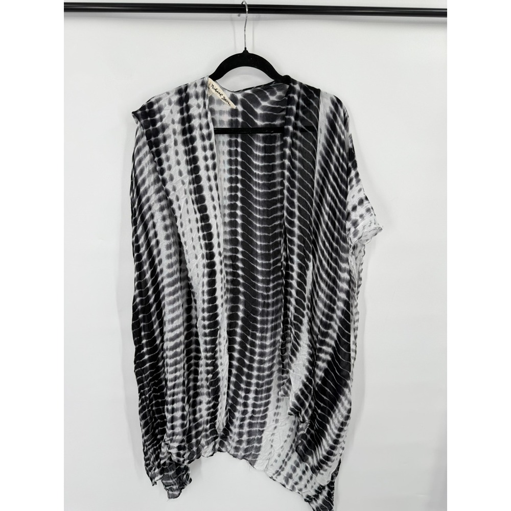 Michael Stars Tie Dye Stripe Kimono Wrap Womens OS Beach Lightweight Flowy Pool